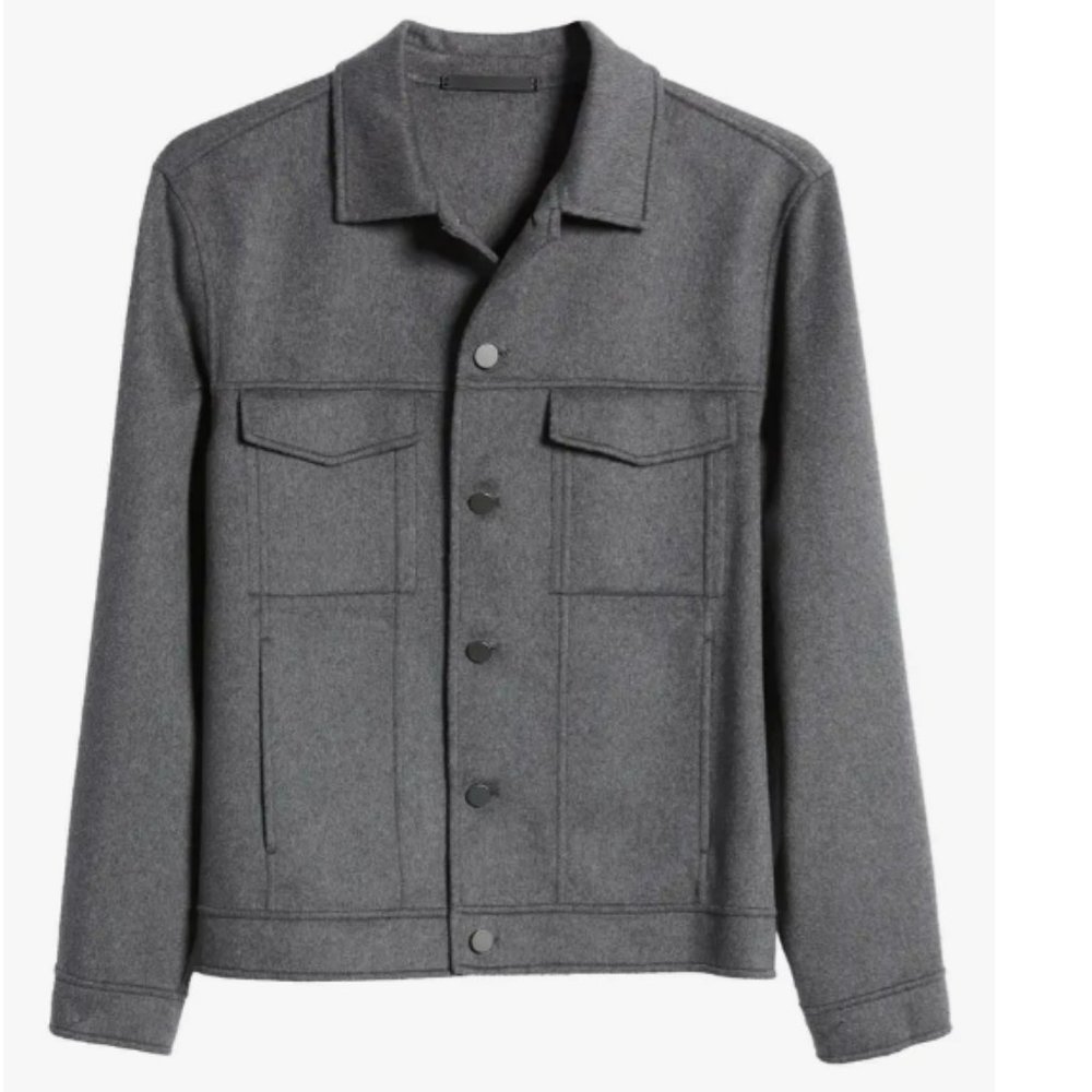 Theory Trucker Jacket in Double-Face Wool-Cashmere